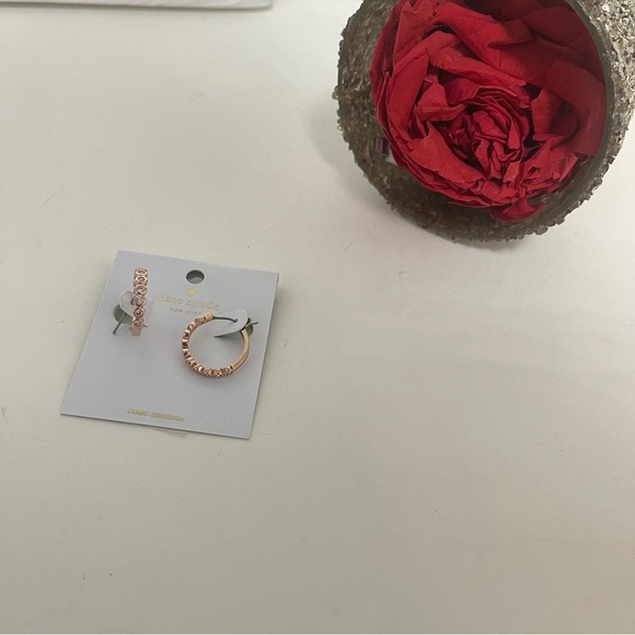 Kate Spade New York Crystal Rose Gold Loop Earrings - New With Tag - Reemoly - Picture 9 of 11